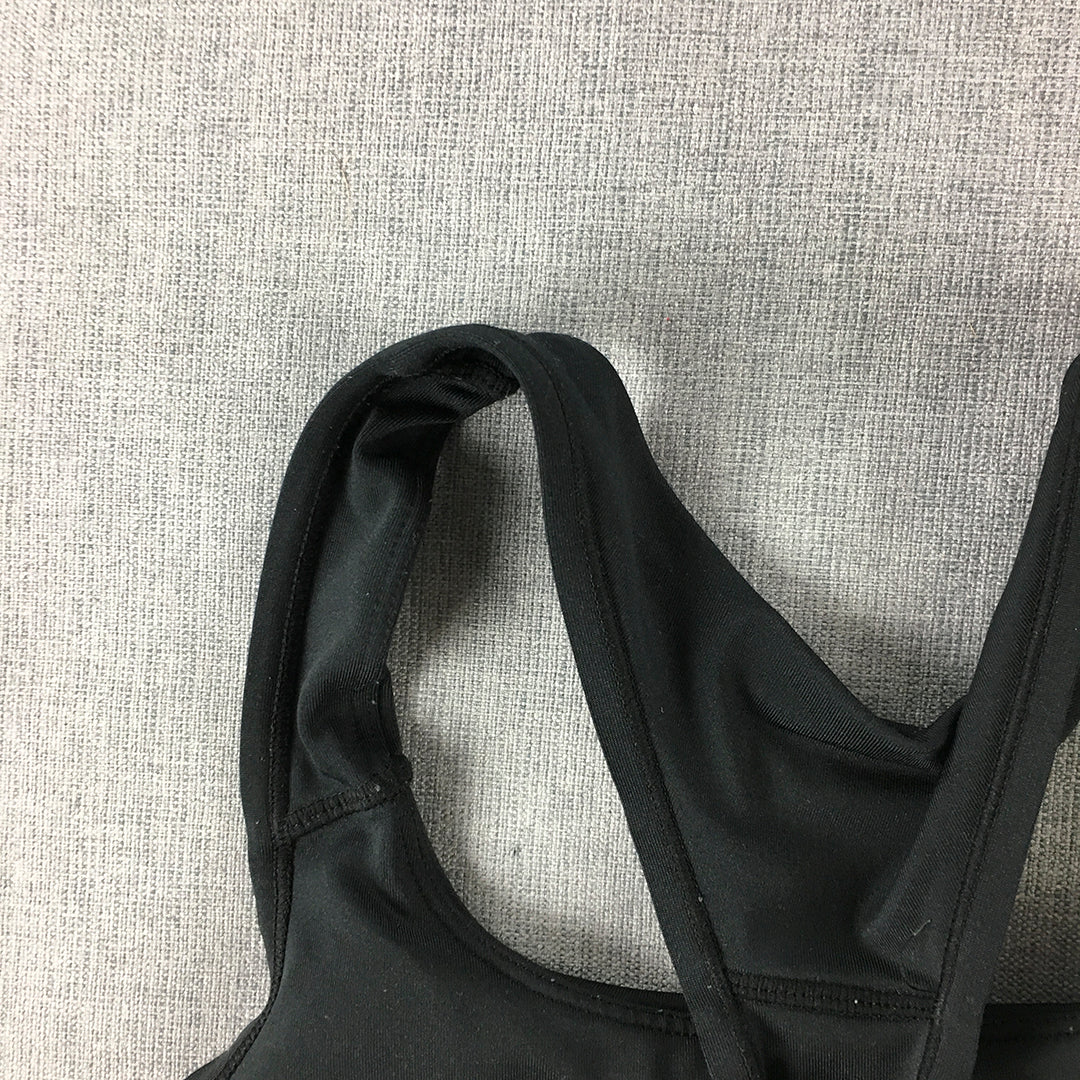 Bondi Active Womens Sports Bra Size 8 Black Logo Cropped Top