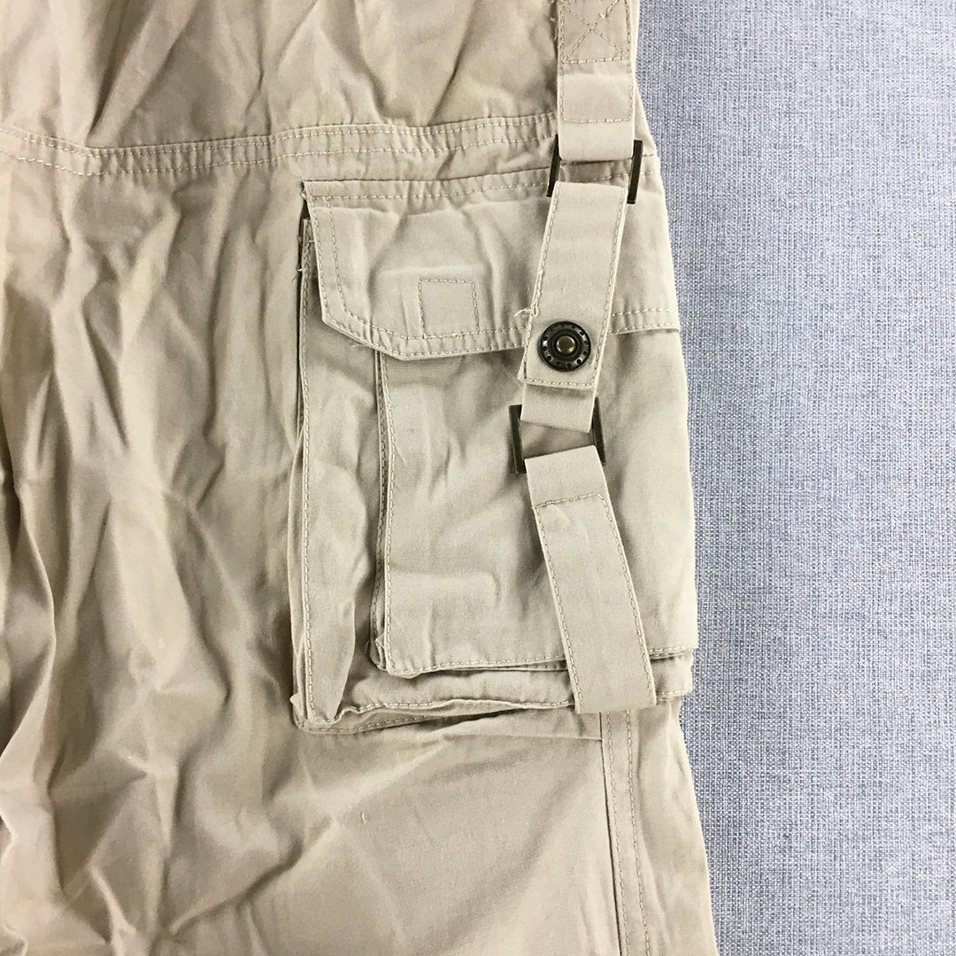 Vintage One Touch Mens Cargo Pants Size 36 x 32 Brown Utility Pockets