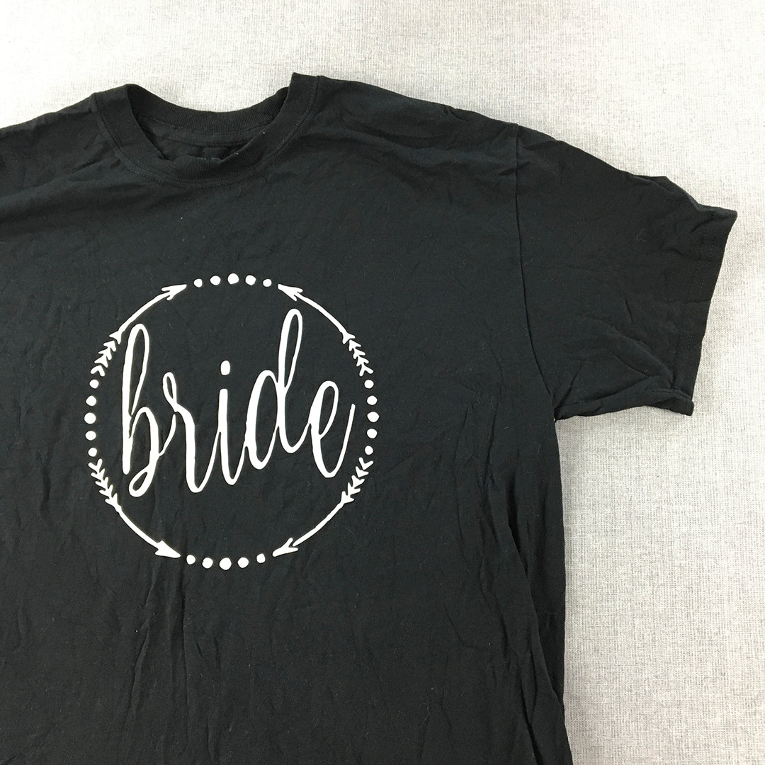 Bride Womens T-Shirt Size M Black Short Sleeve Wedding Tee