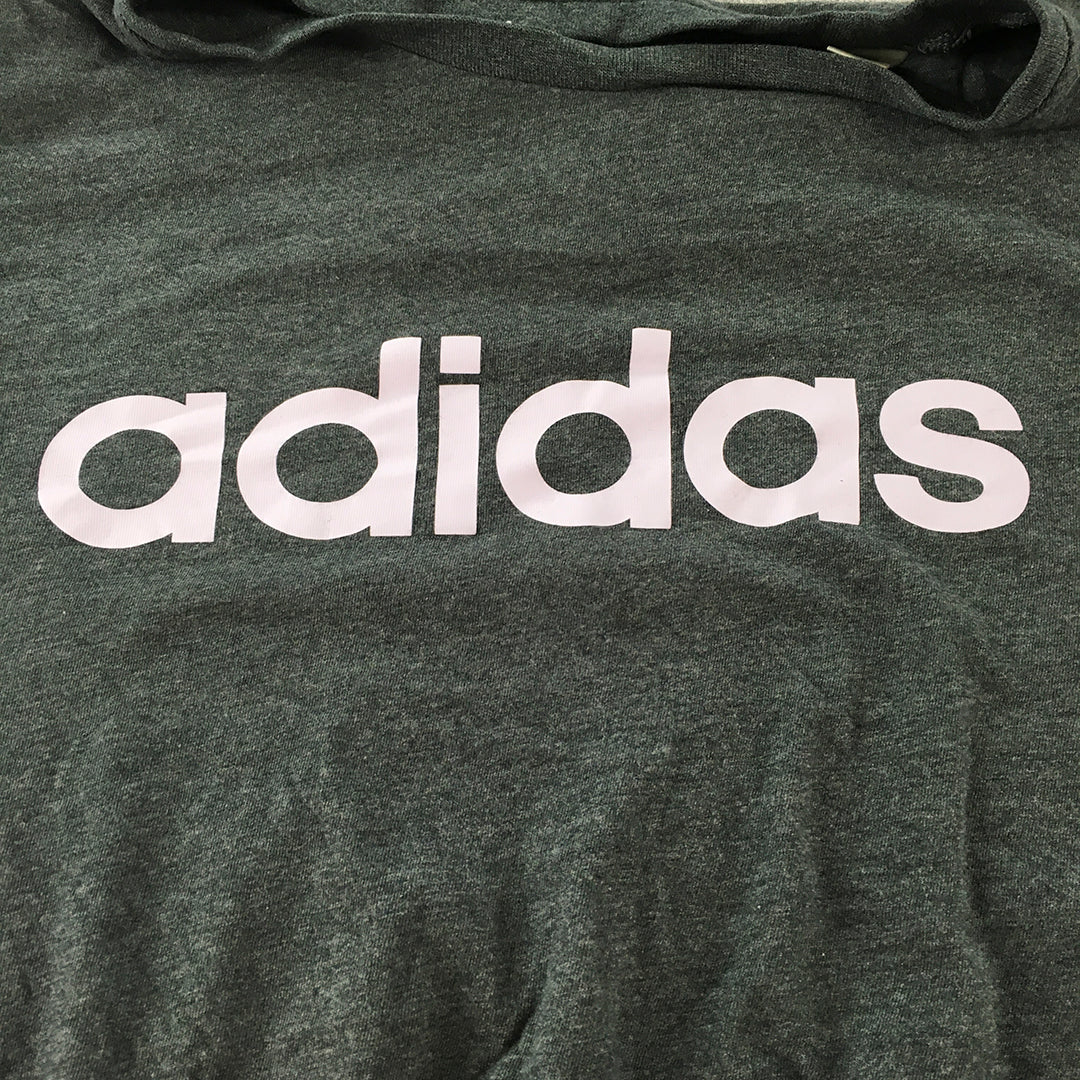 Adidas Womens T-Shirt Size XL Grey Big Logo Short Sleeve Crew Neck Top