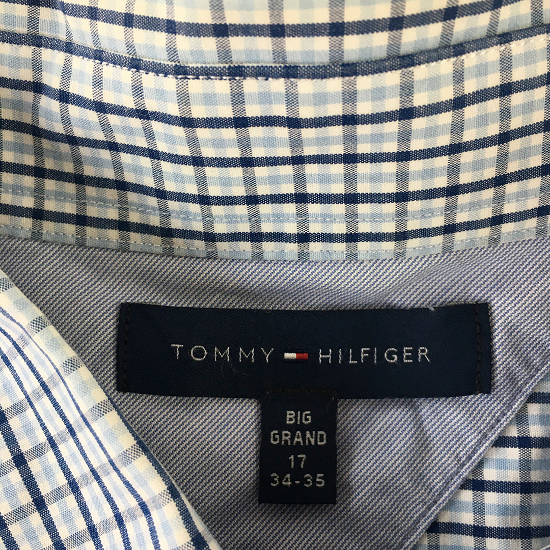 Tommy Hilfiger Mens Shirt Size XL Blue Checkered Long Sleeve Button-Up