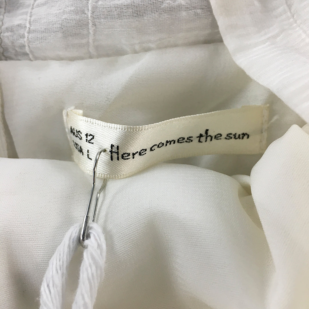 NEW Here Comes The Sun Womens Mini Dress Size 12 AU White Fit Flare