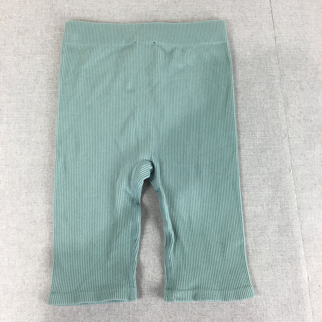 Zara Womens Knit Shorts Size M/L Blue Stretch Fabric