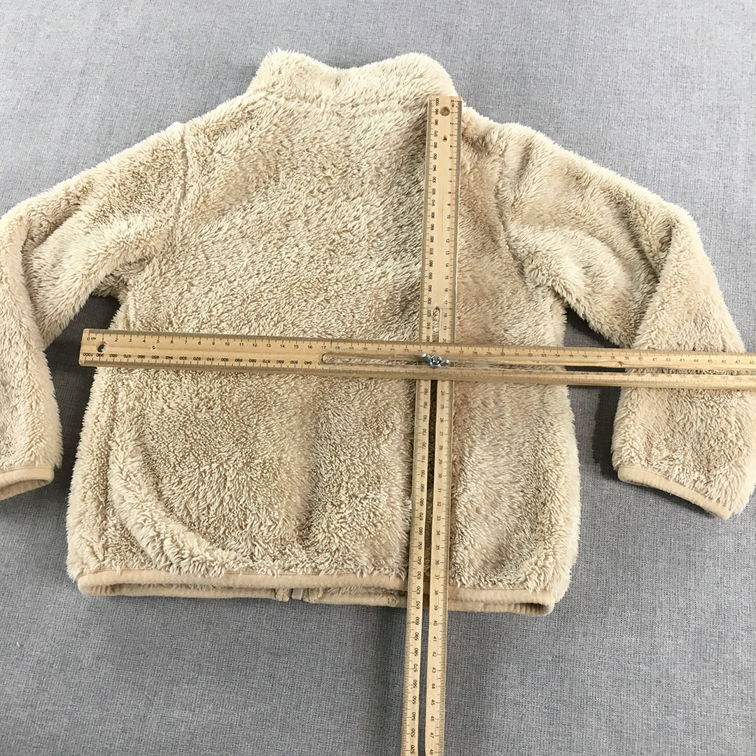 Uniqlo Kids Jacket Size 4 - 5 Years Brown Zip-Up Pockets Fleece Fur