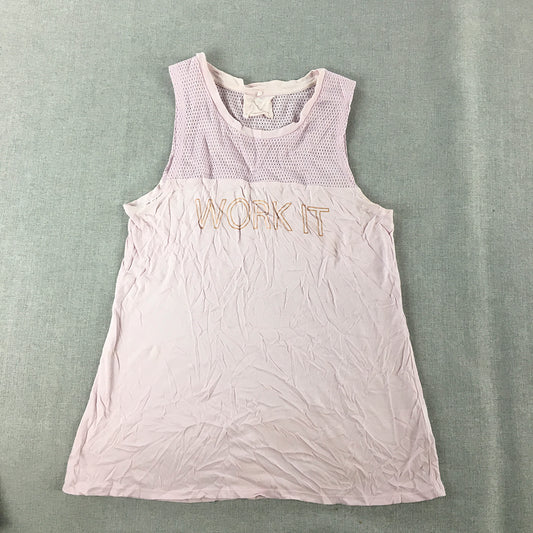 Rockwear Womens Tank Top Size 8 Pink Sleeveless Singlet Shirt