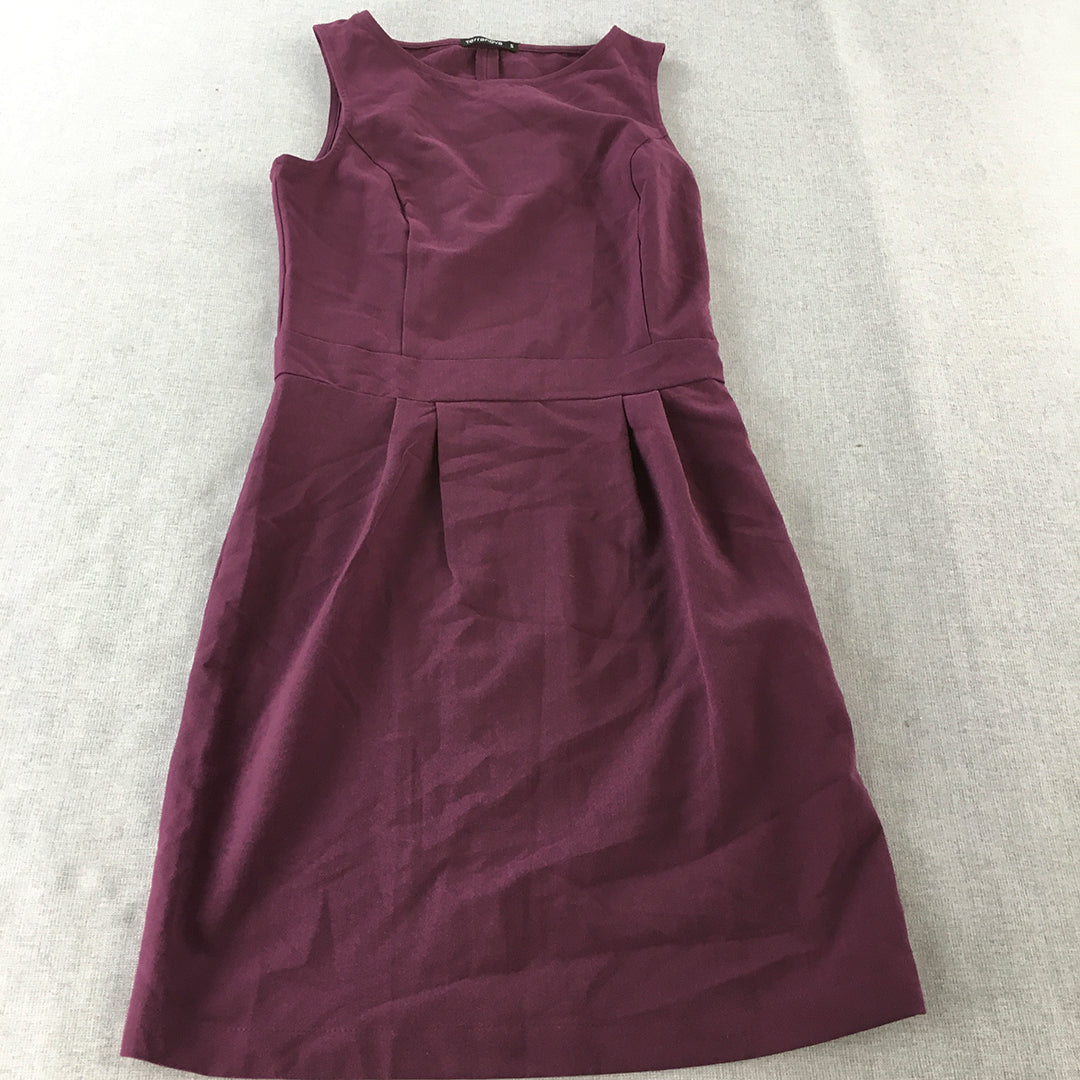 Terranova Womens Pencil Dress Size S Purple Pleated Sleeveless Mini