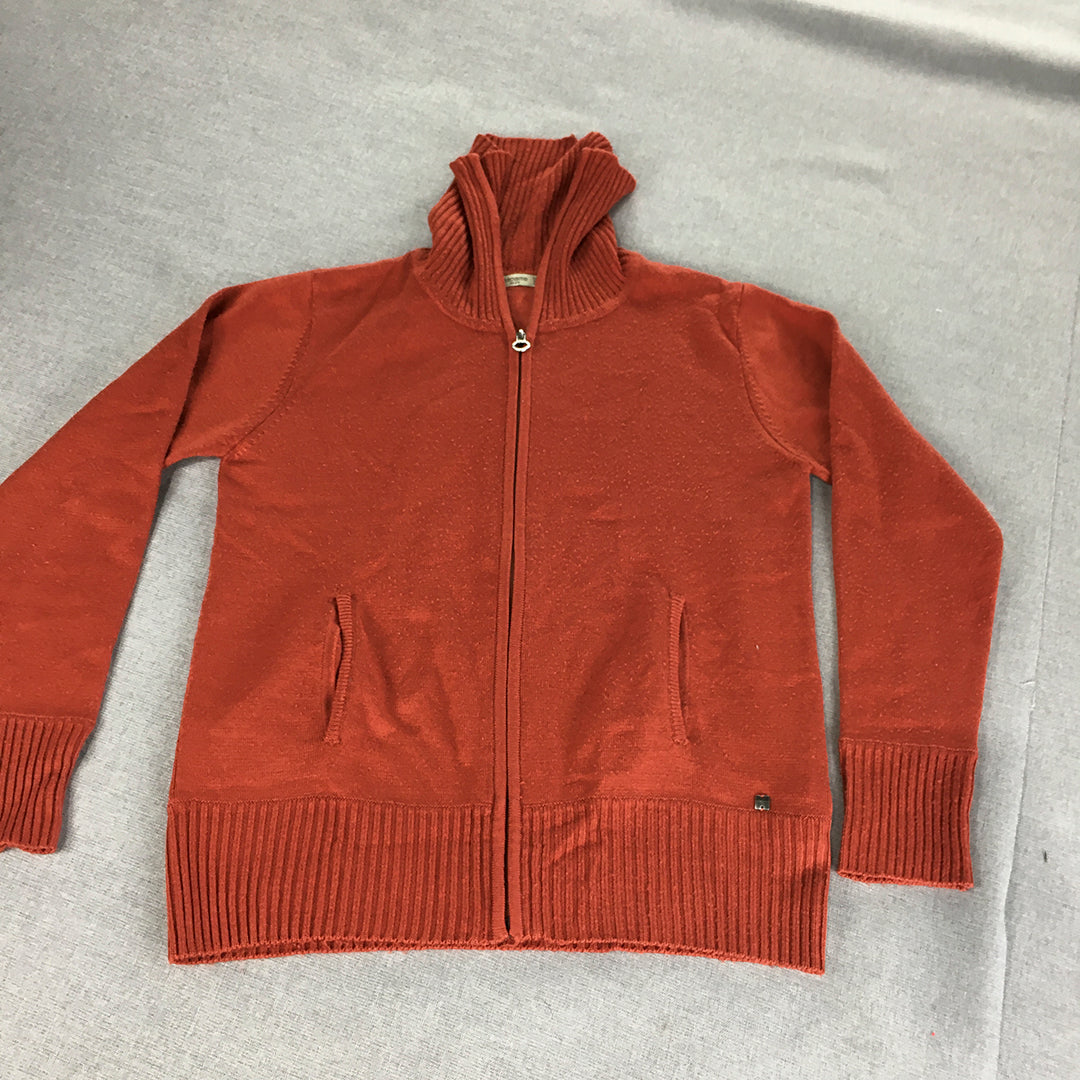 Madame Womens Jacket Size 12 Rust Red Zip-Up Mock Neck Coat