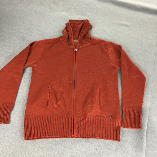 Madame Womens Jacket Size 12 Rust Red Zip-Up Mock Neck Coat