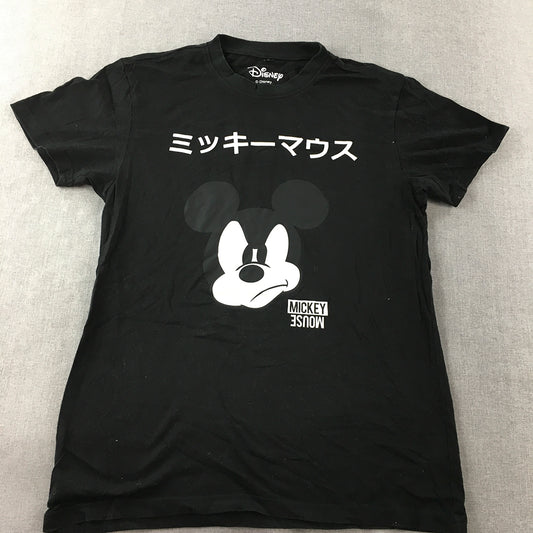 Disney Mickey Mouse Japan T-Shirt Adult Size M Black Short Sleeve