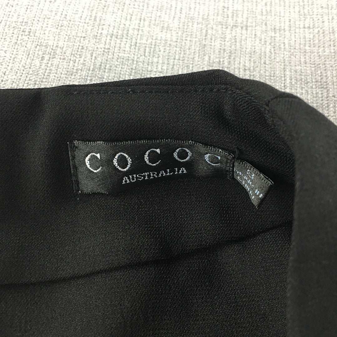 Cococ Womens Pencil Dress Size 8 Black Mini Short Sleeve