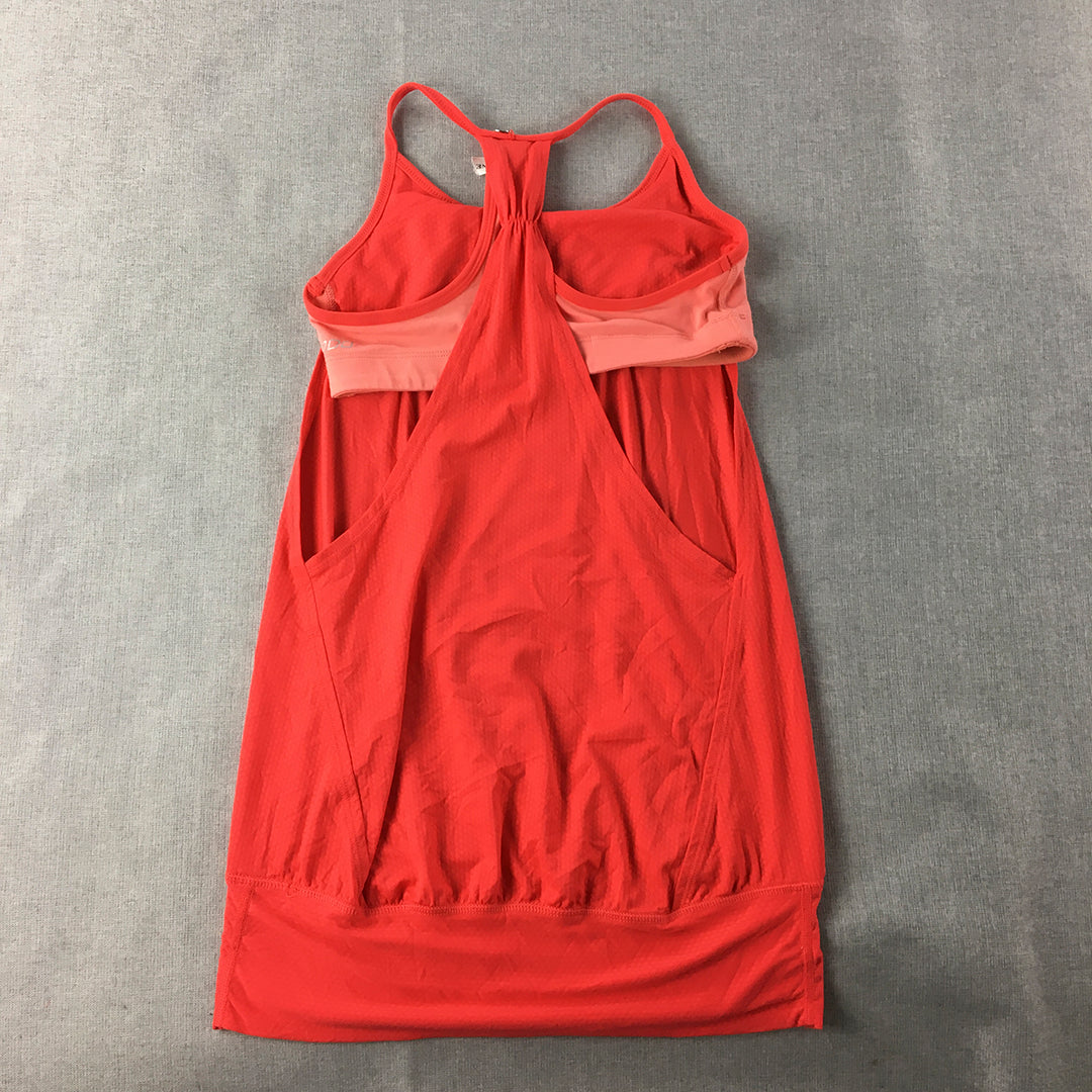 Lorna Jane Womens Tank Top Size S Coral Red Sleeveless Activewear Shirt