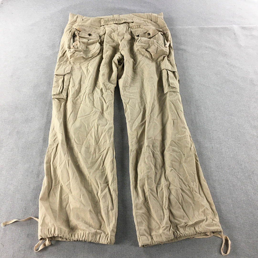 Vintage One Touch Mens Cargo Pants Size 36 x 32 Brown Utility Pockets