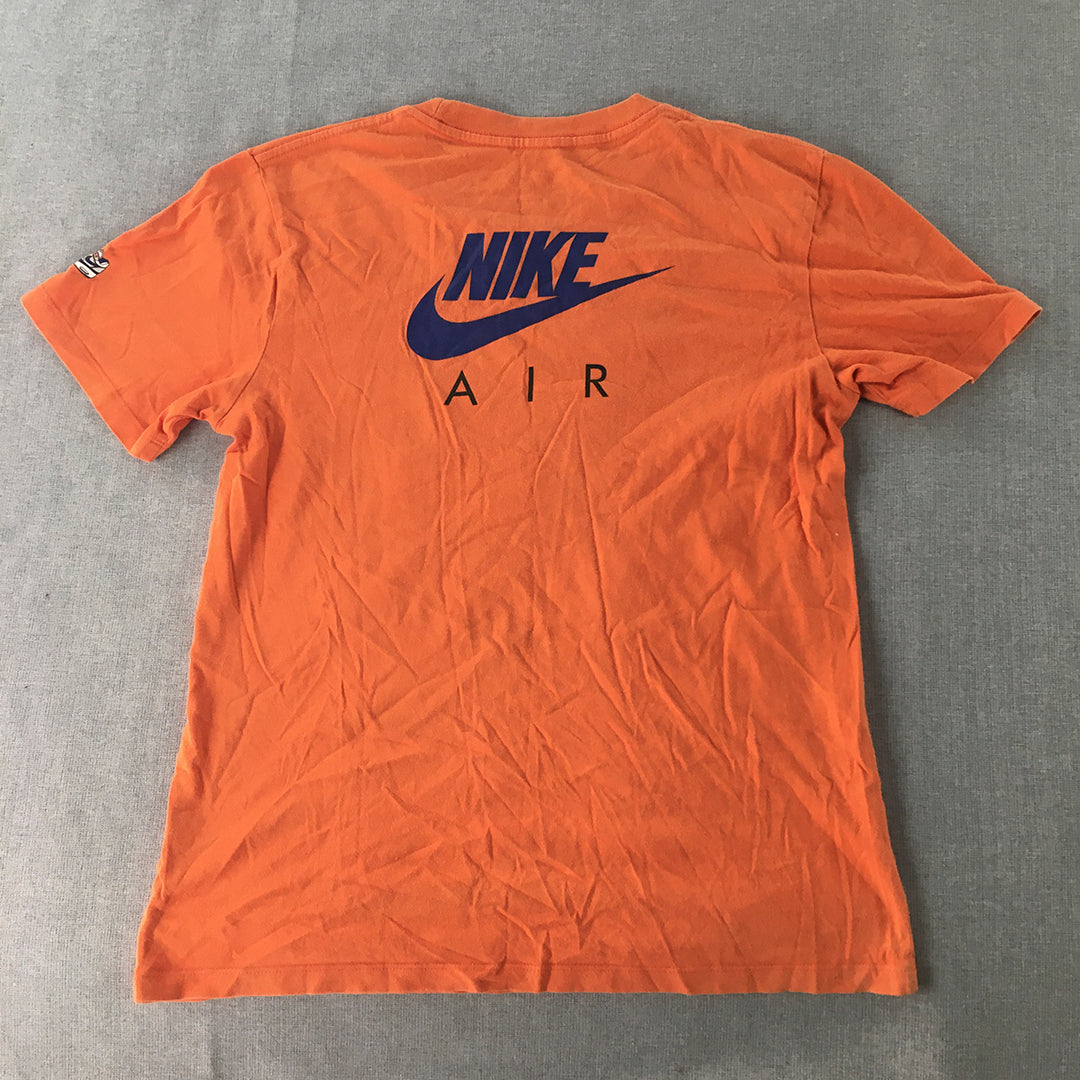 Nike Mens T-Shirt Size S Orange Hot Air Big Logo Short Sleeve Crew Neck Tee