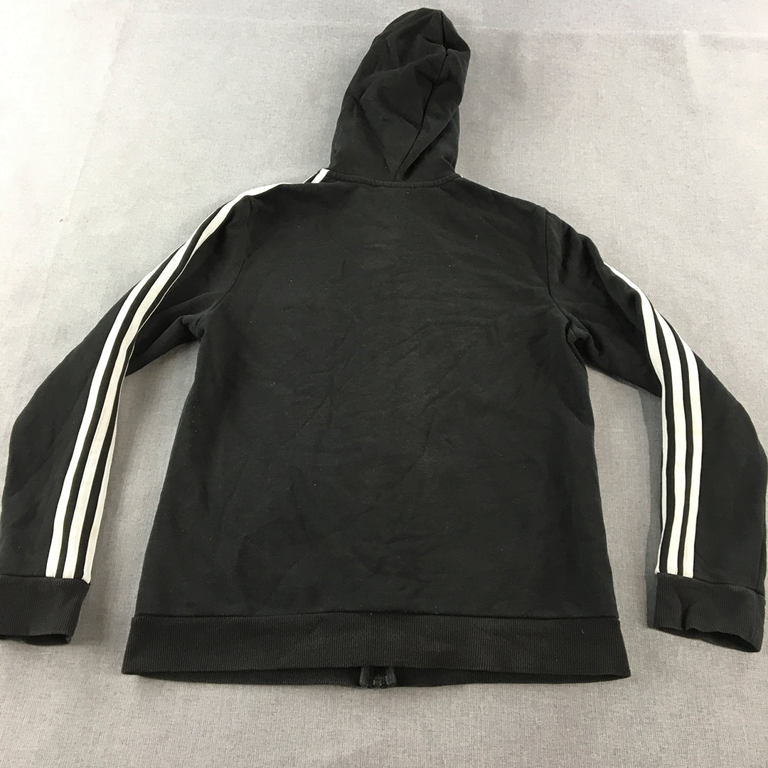 Adidas Womens Jacket Size M Black Logo Zip-Up Windbreaker Coat