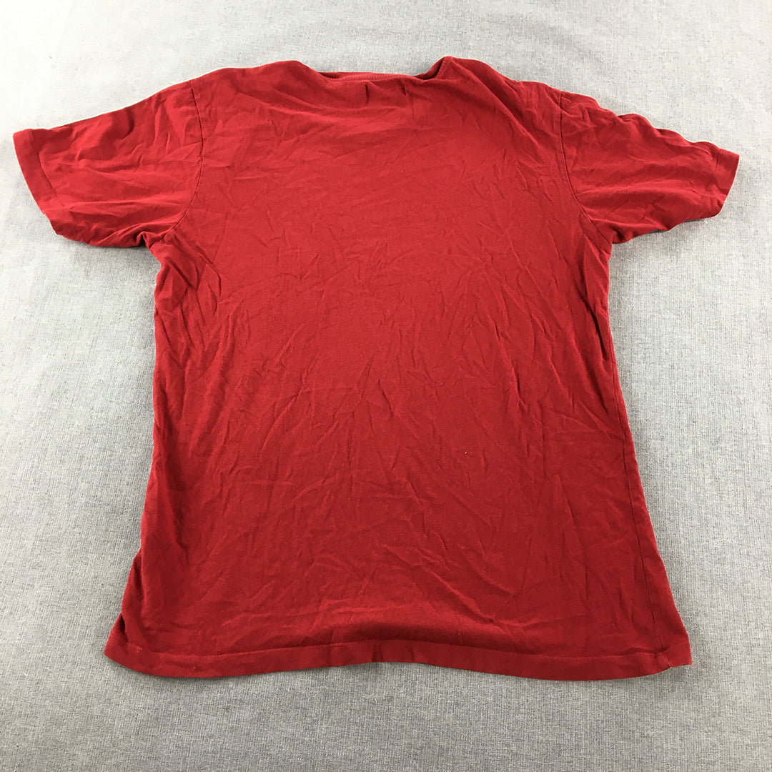 Zara Mens T-Shirt Size M Red Short Sleeve Crew Neck Tee