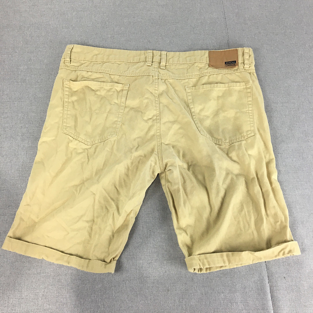 Bench Mens Chino Shorts Size 38 Brown Pockets Casual Walking