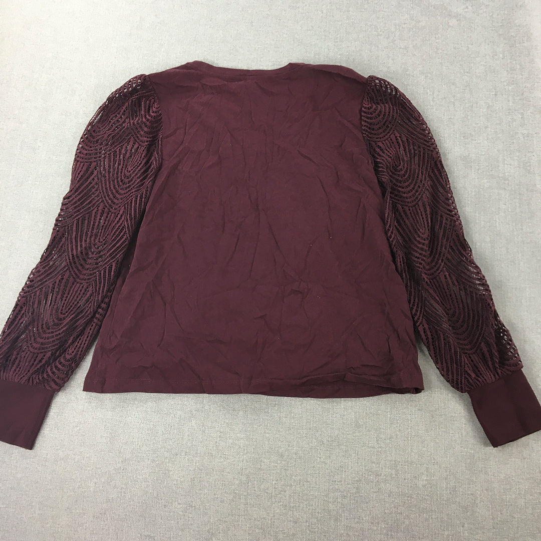 Marcs Womens Shirt Size M Purple Long Sleeve Crew Neck Pullover