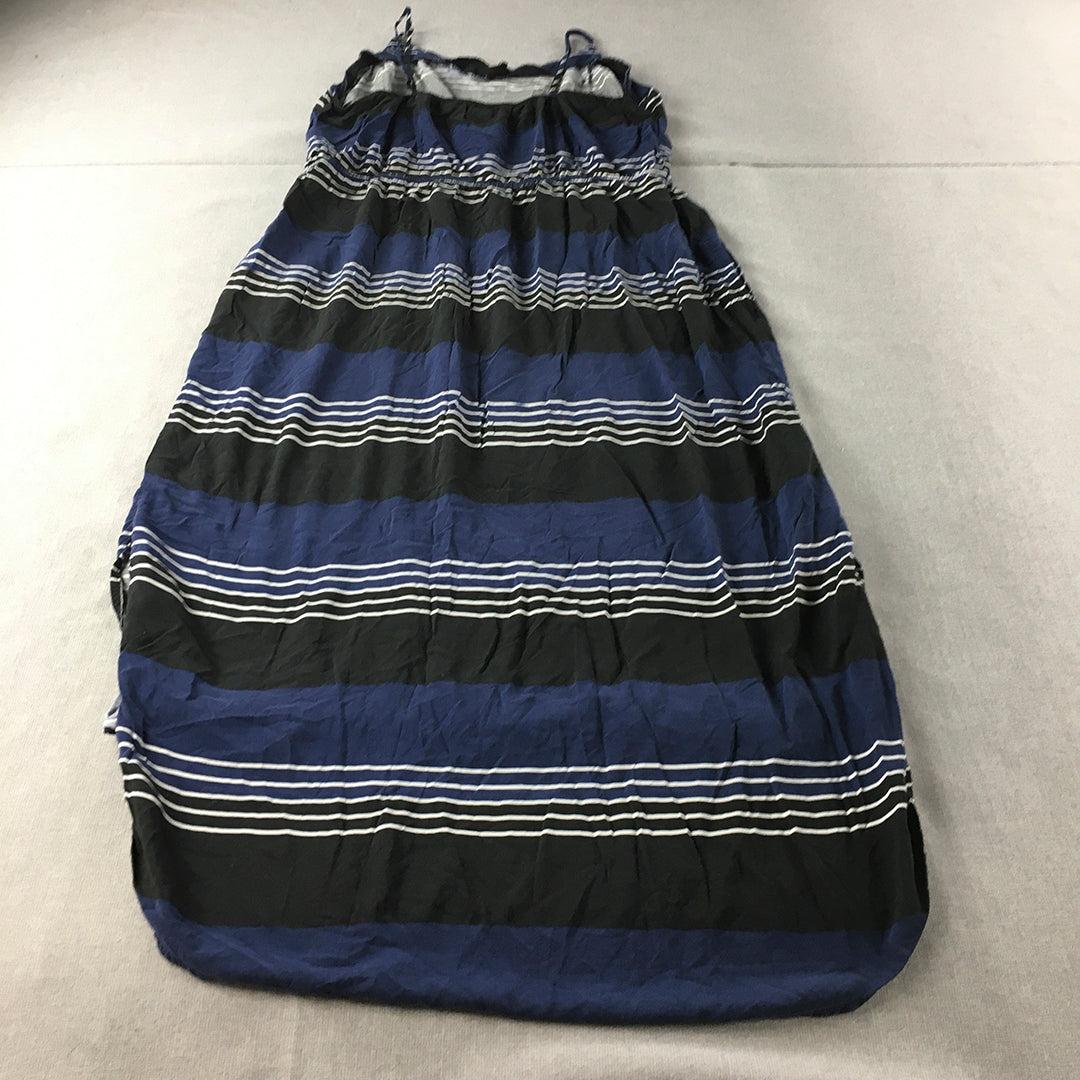 Old Navy Womens Maxi Dress Size 2XL Blue Black Striped Sleeveless A-Line