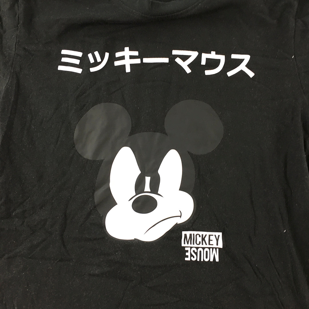 Disney Mickey Mouse Japan T-Shirt Adult Size M Black Short Sleeve