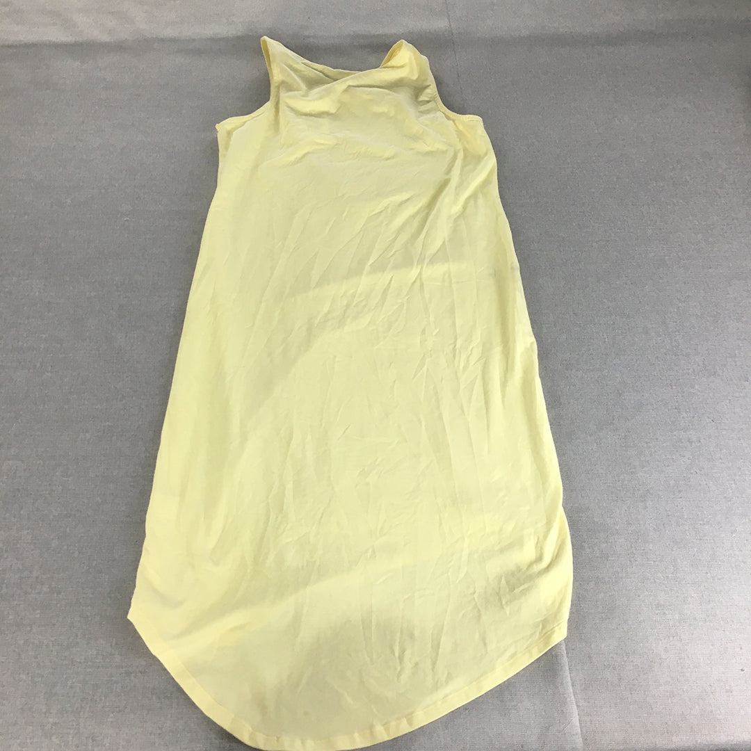 NEW Little White Lie Womens Molly Tank Dress Size 14 Yellow Midi