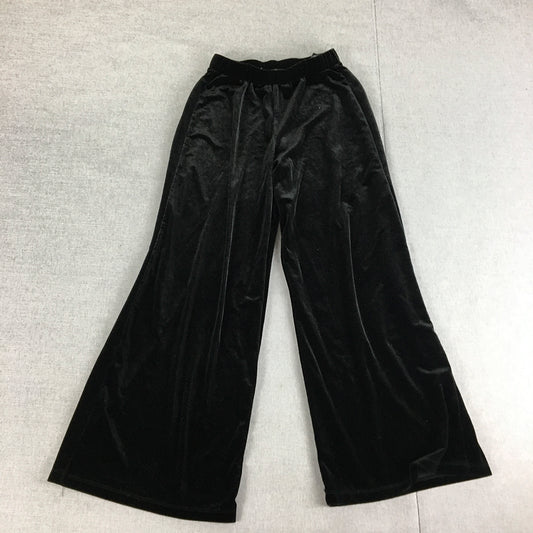 H&M Kids Girls Velvet Pants Size 12 - 13 Years Black Elastic Waist