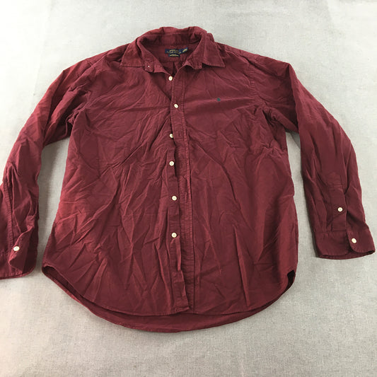 Polo Ralph Lauren Mens Shirt Size 2XL Red Long Sleeve Slim Fit Stretch Button-Up