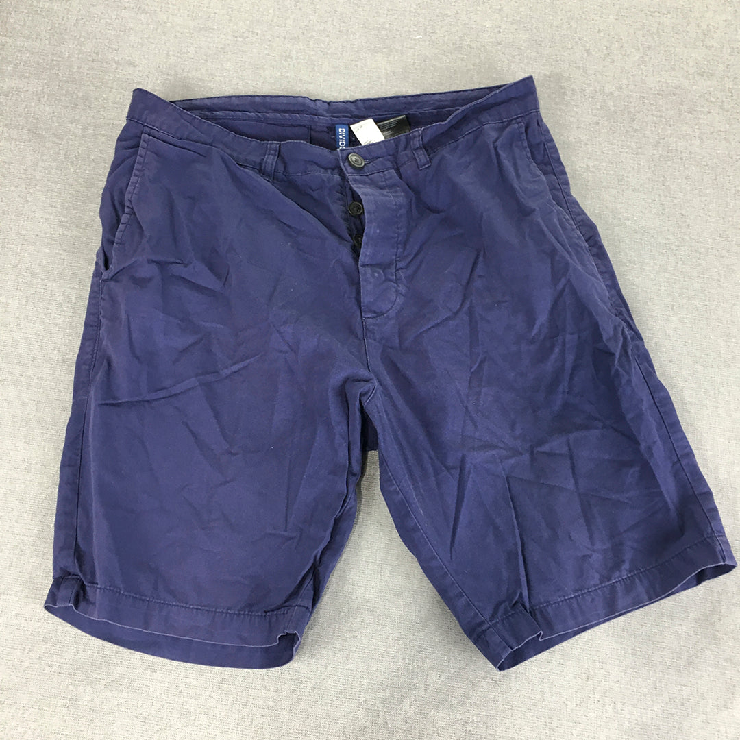 H&M Mens Chino Shorts Size 32 Purple Pockets Walking Casual