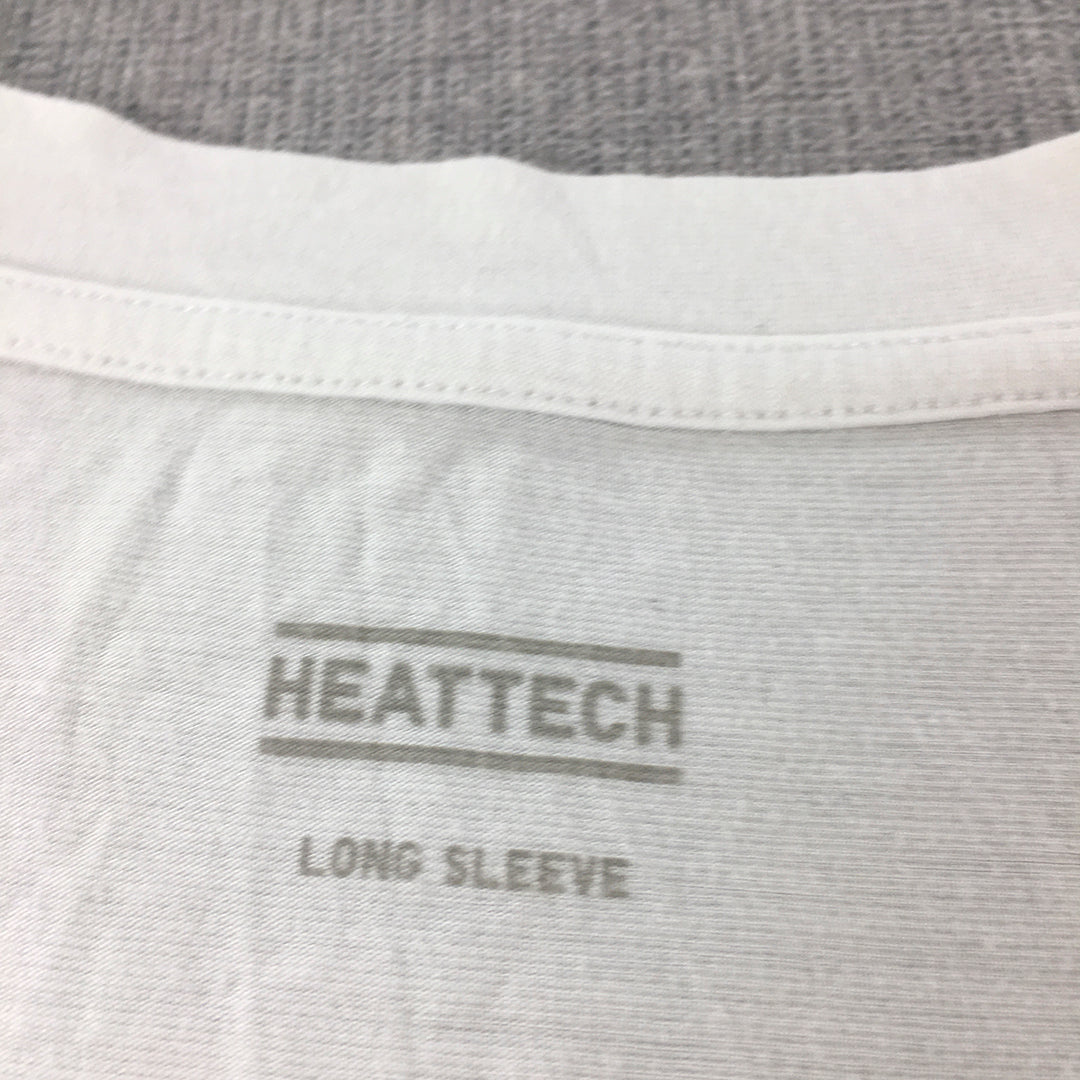 Uniqlo Heattech Mens Shirt Size M White Long Sleeve Crew Neck