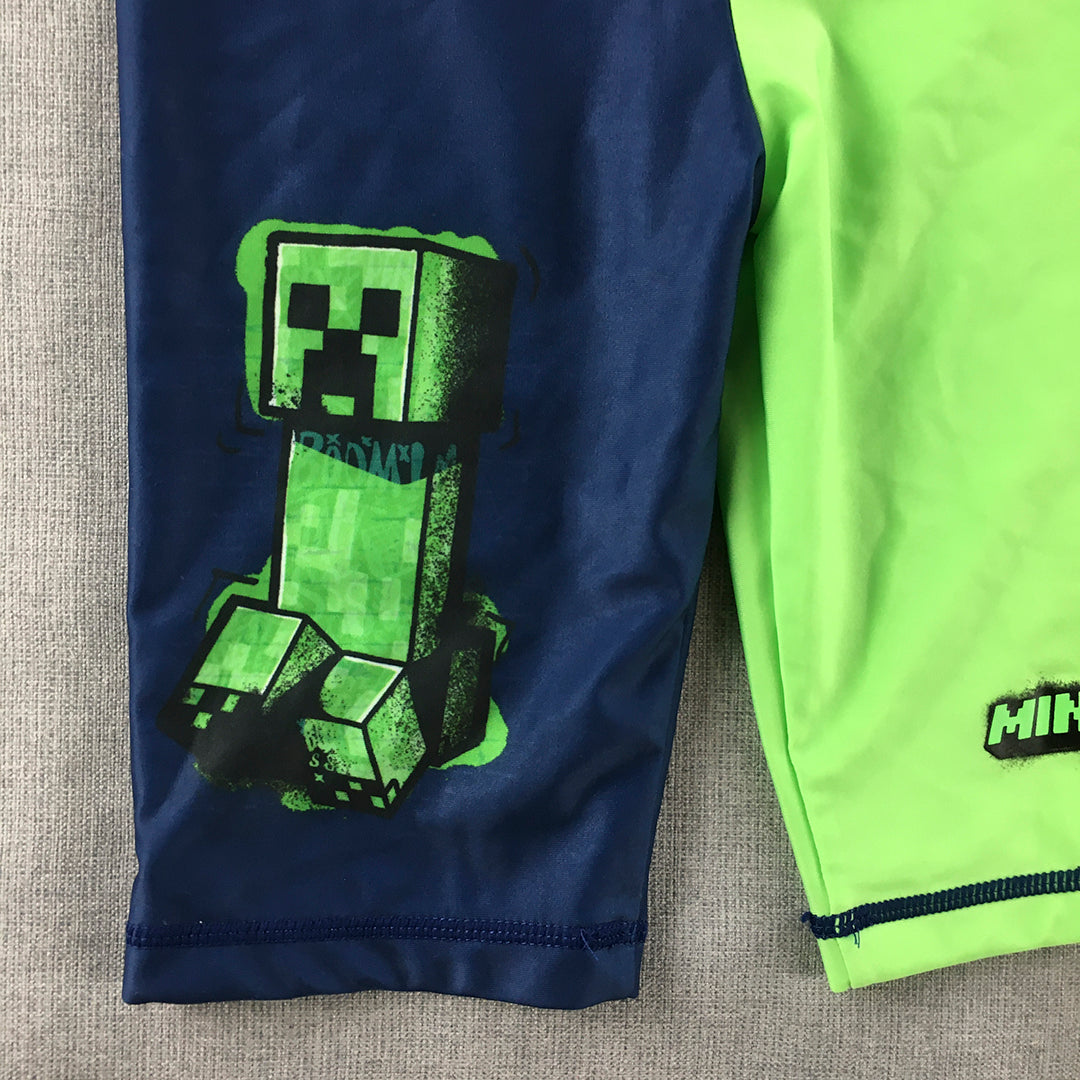 Minecraft Kids Swim Shorts Size 8 Green Creeper Surf