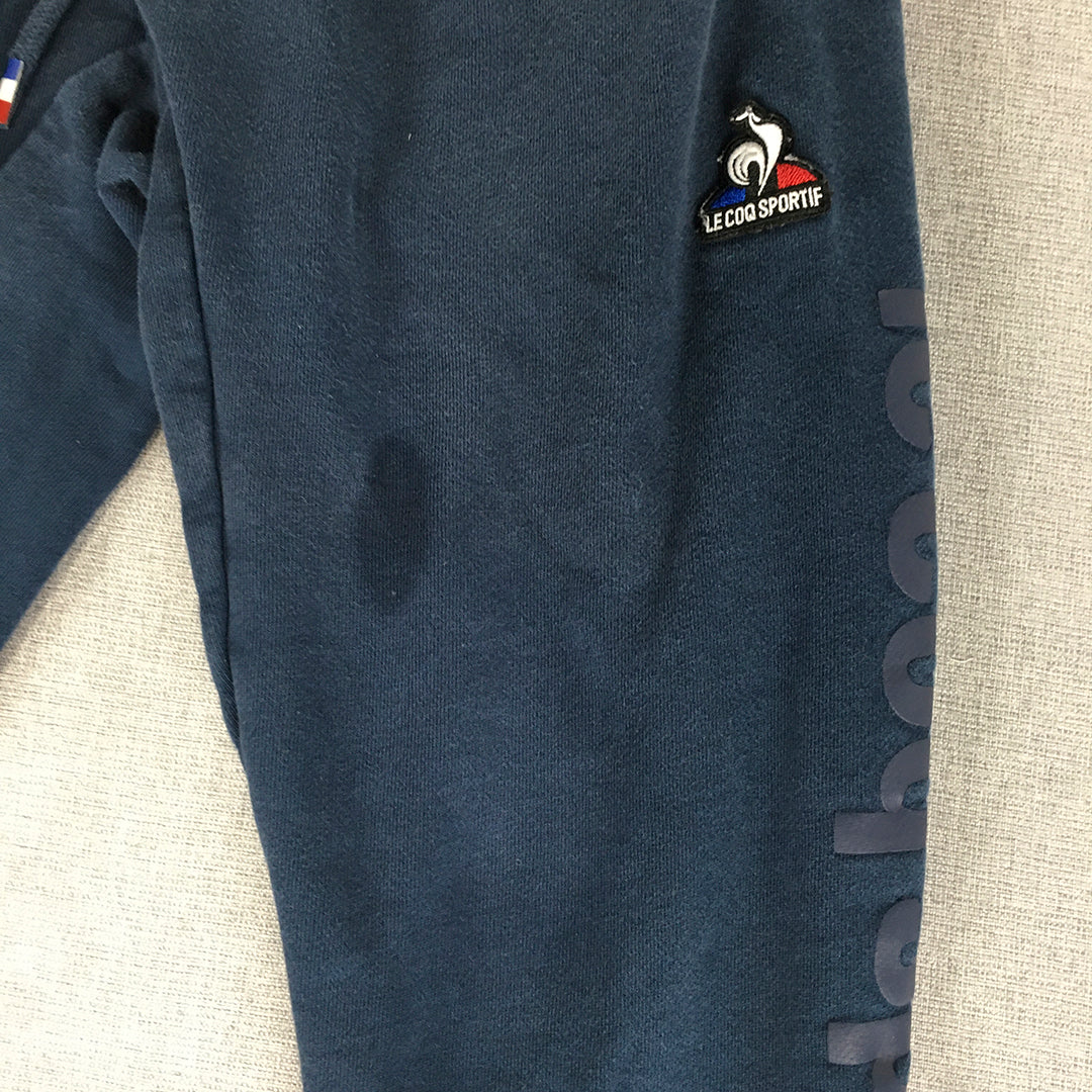 Le Coq Sportif Mens Tracksuit Pants Size M Navy Blue Logo Pockets Jogger