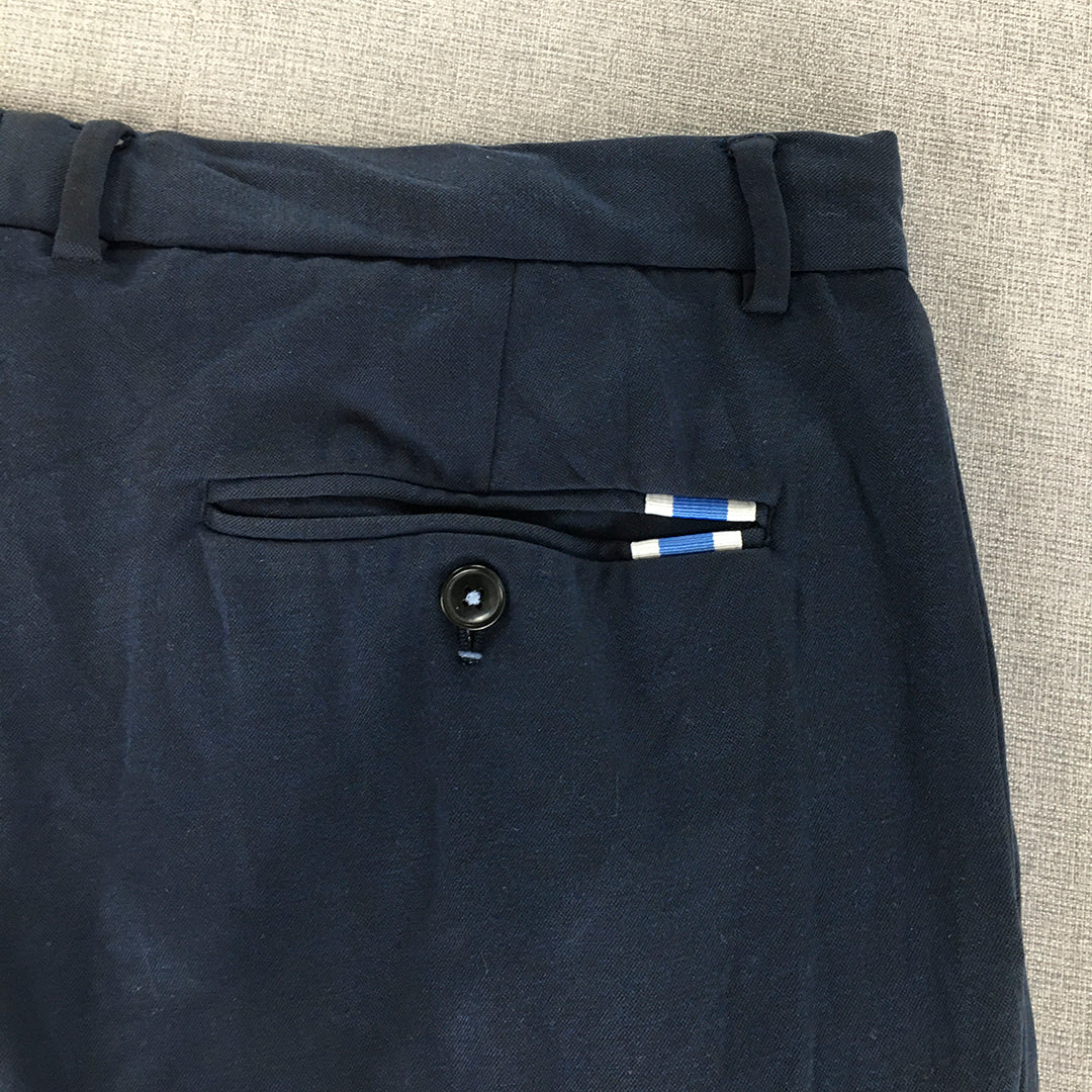 Zara Man Dress Pants Size 32 Navy Blue Straight Leg Formal