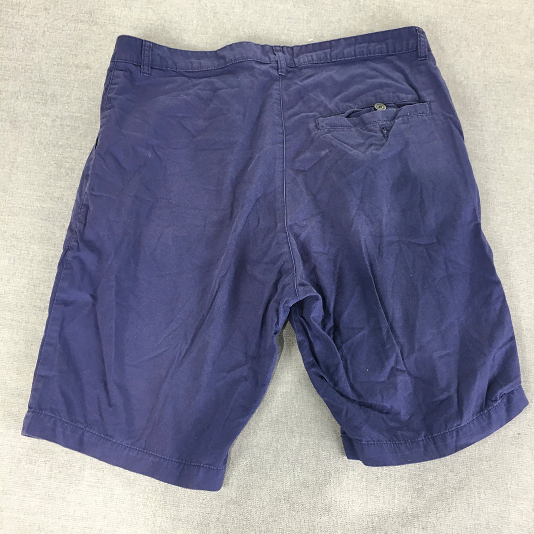 H&M Mens Chino Shorts Size 32 Purple Pockets Walking Casual