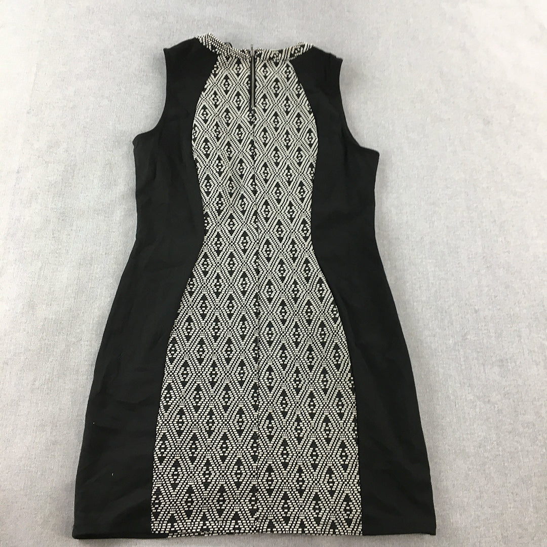 H&M Womens Pencil Dress Size 14 Black Sleeveless Stretch Mini