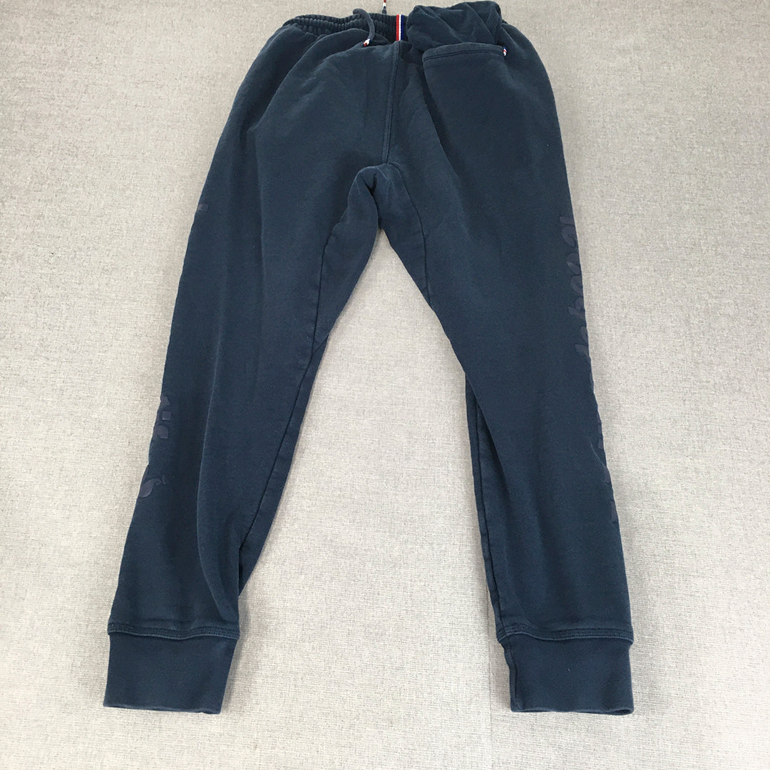 Le Coq Sportif Mens Tracksuit Pants Size M Navy Blue Logo Pockets Jogger