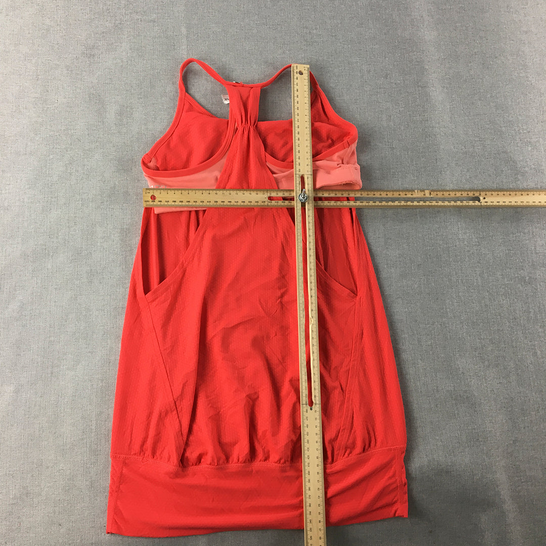 Lorna Jane Womens Tank Top Size S Coral Red Sleeveless Activewear Shirt