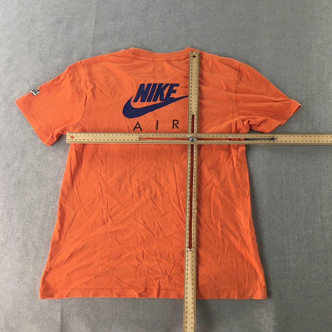 Nike Mens T-Shirt Size S Orange Hot Air Big Logo Short Sleeve Crew Neck Tee