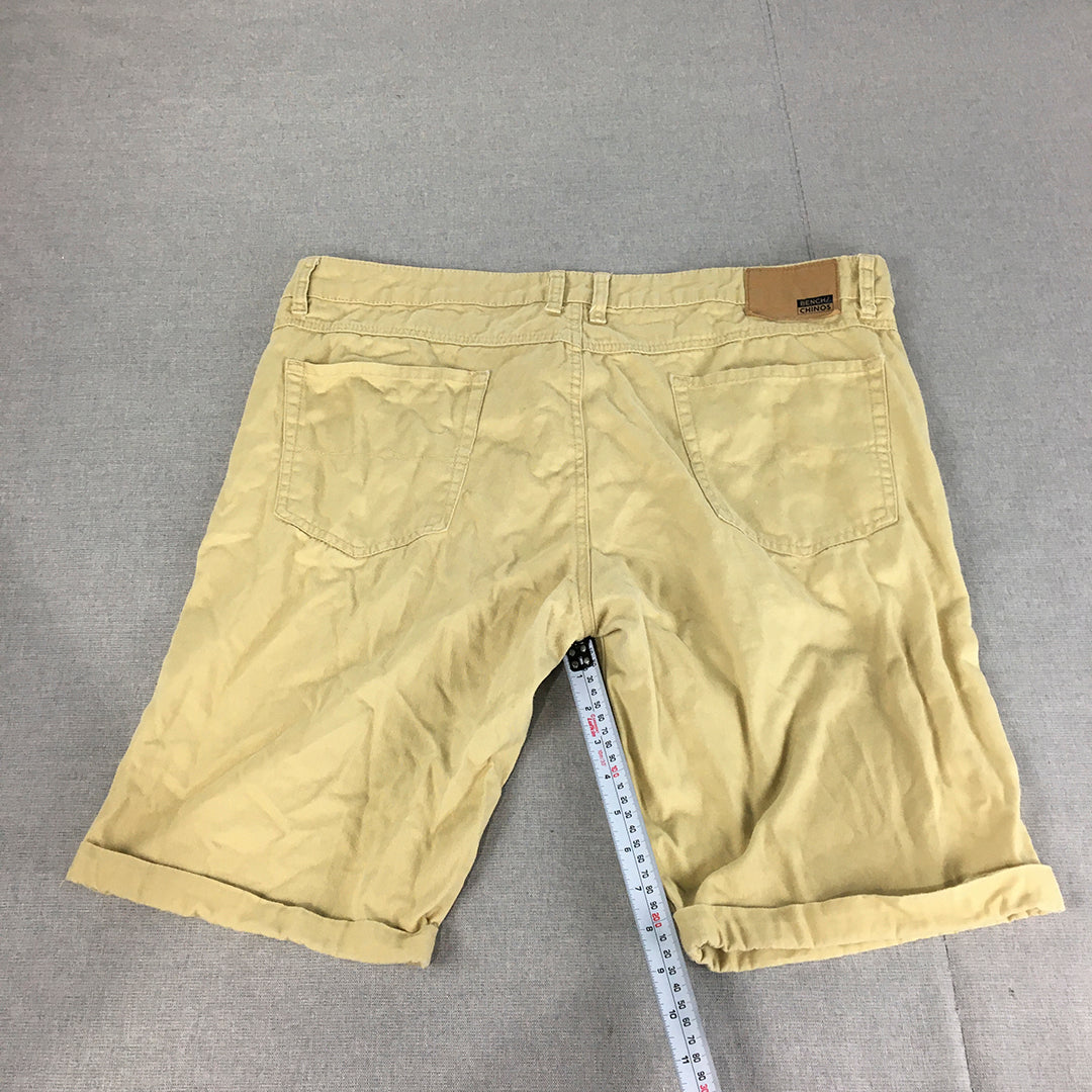 Bench Mens Chino Shorts Size 38 Brown Pockets Casual Walking