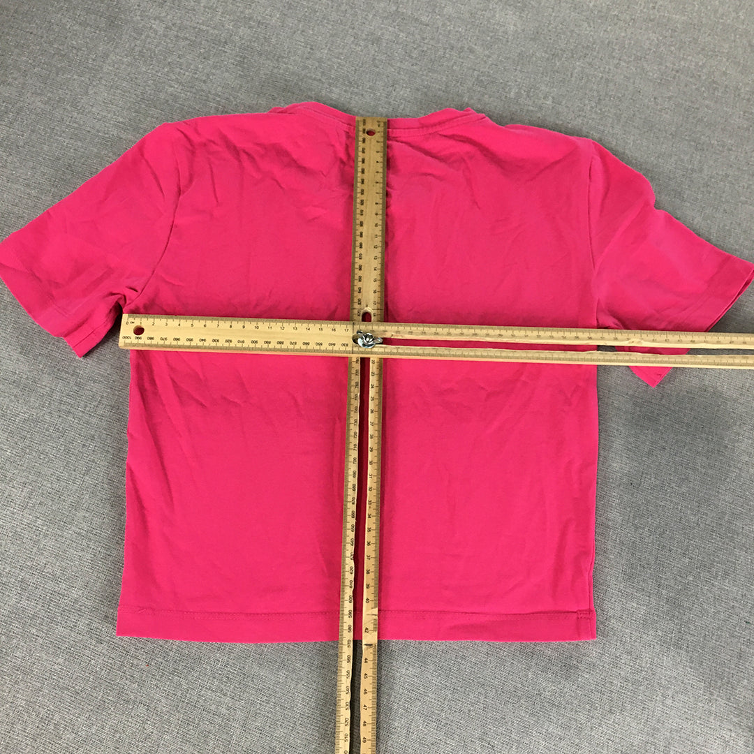 Zara Womens Cropped T-Shirt Size S Hot Pink Short Sleeve Top