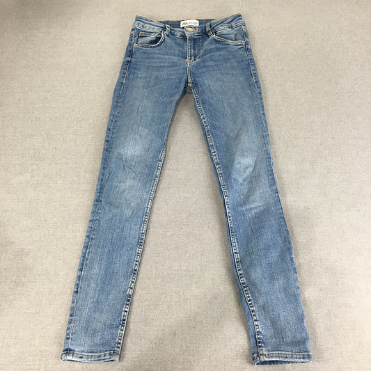 Zara Womens Skinny Jeans Size 2 Blue Light Wash Stretch Denim