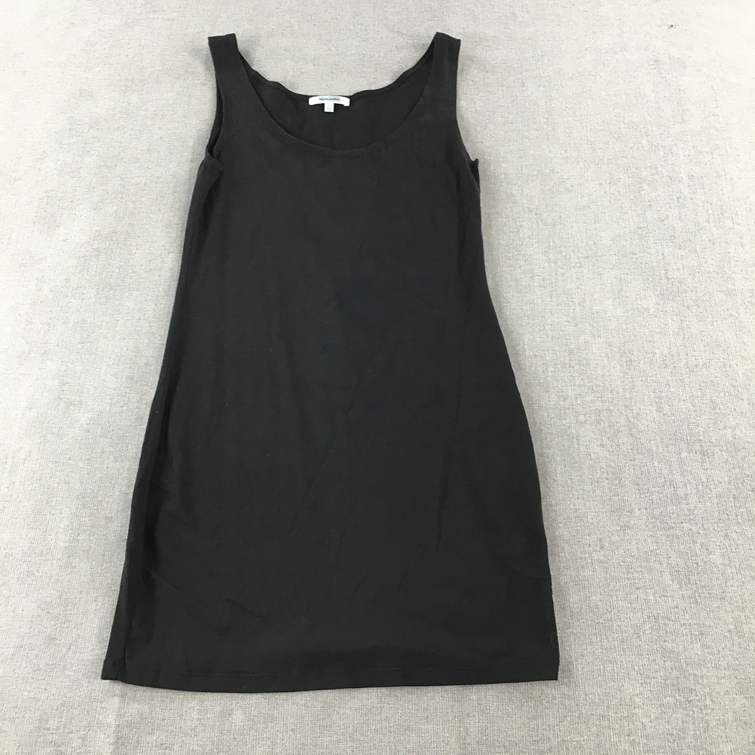 Valleygirl Womens Tank Dress Size S Black Mini Stretch Fabric Sleeveless