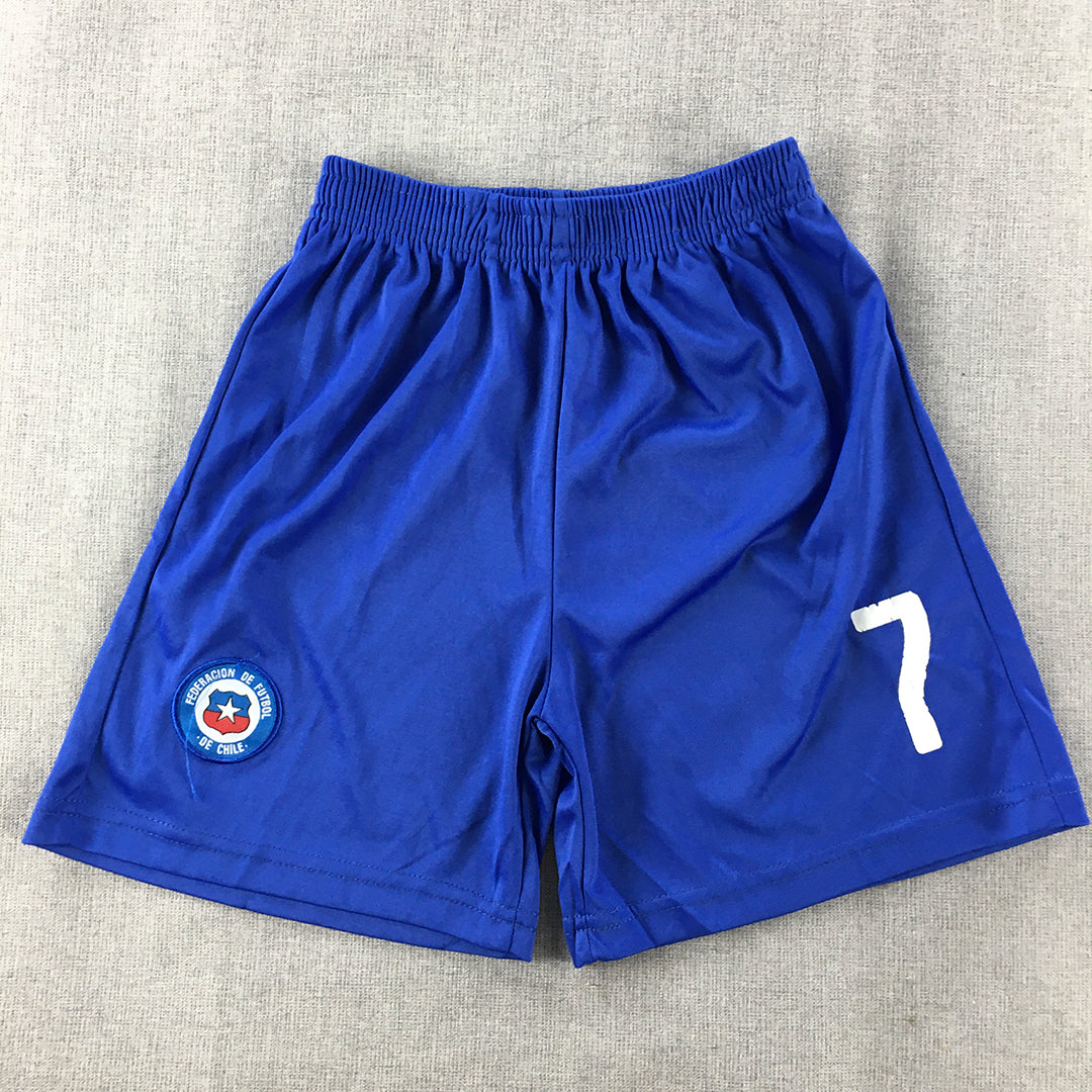 Chile International Football Team Shorts Boys Youth Size S (8 - 10 Yrs) Blue