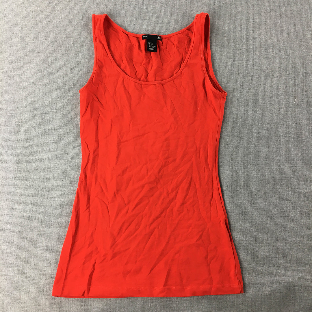 H&M Womens Tank Top Size XS Red Sleeveless Stretch Fabric Shirt