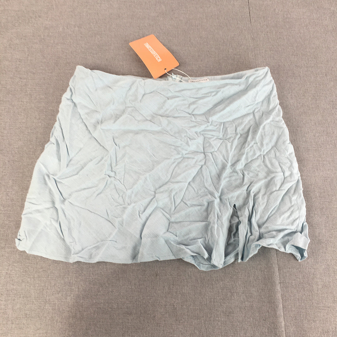 NEW Thats So Fetch Womens Linen Mini Skirt Size 14 Light Blue