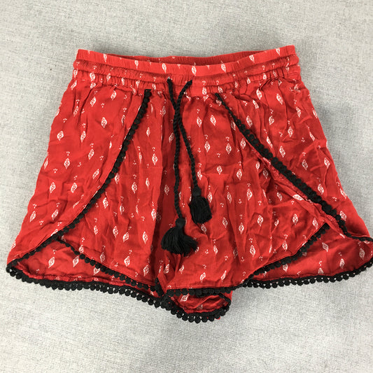 H&M x Coachella Womens Shorts Size 6 Red Dot Drawstring Elastic Waist