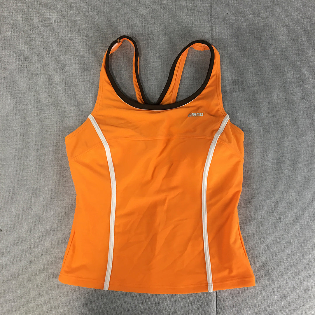 Arena Womens Top Size 36 EU (Small) Orange Sleeveless Athletic Stretch Fabric