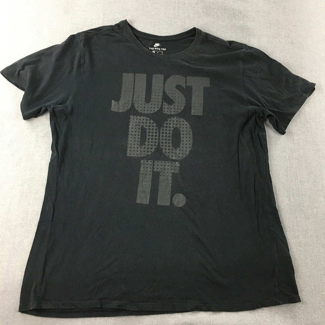 Nike Mens T-Shirt Size XL Black Just Do It Short Sleeve Crew Neck Tee