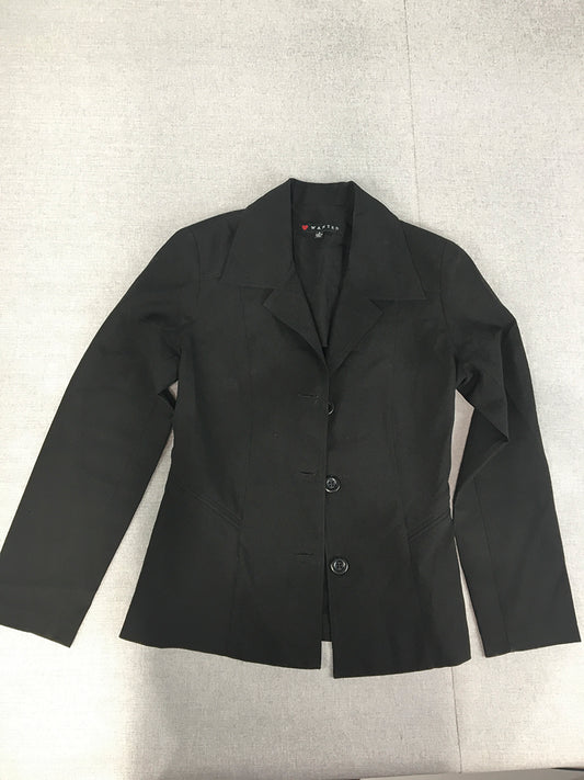 Love Wanted Womens Blazer Jacket Size S Black Button Collared Coat