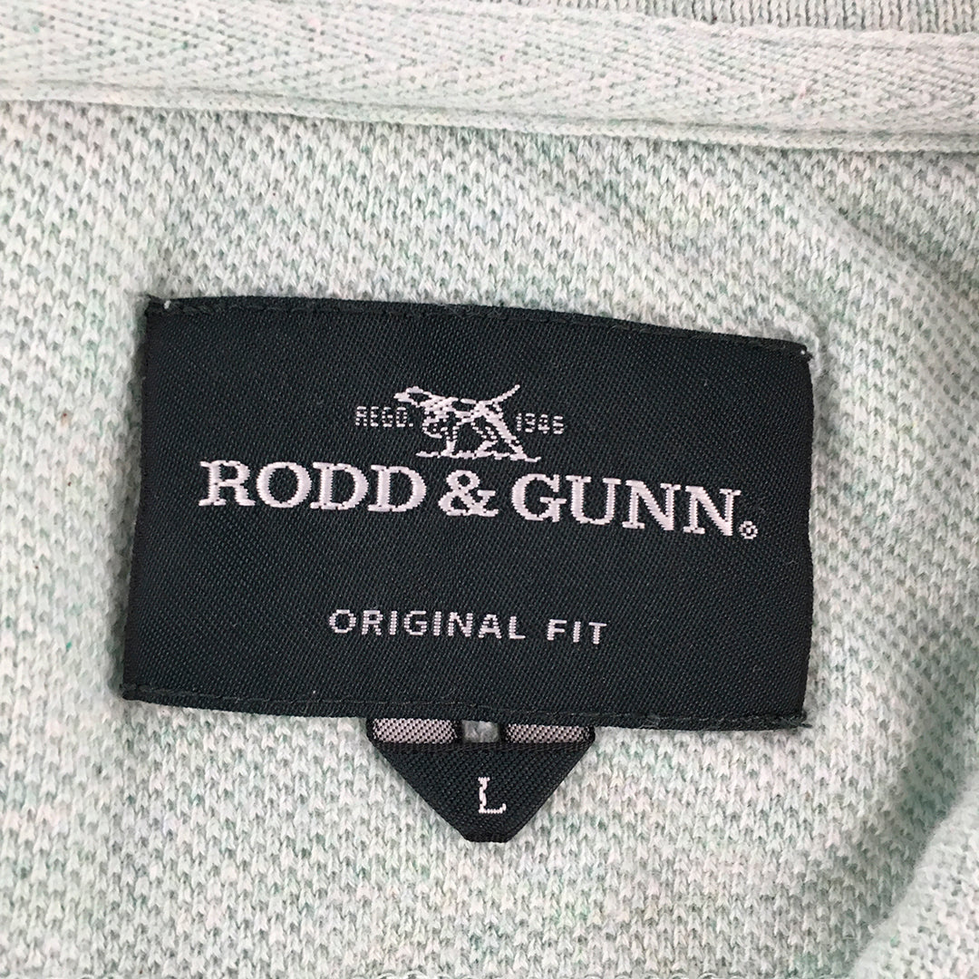 Rodd & Gunn Mens Polo Shirt Size L Green Short Sleeve Logo Collared Rugby