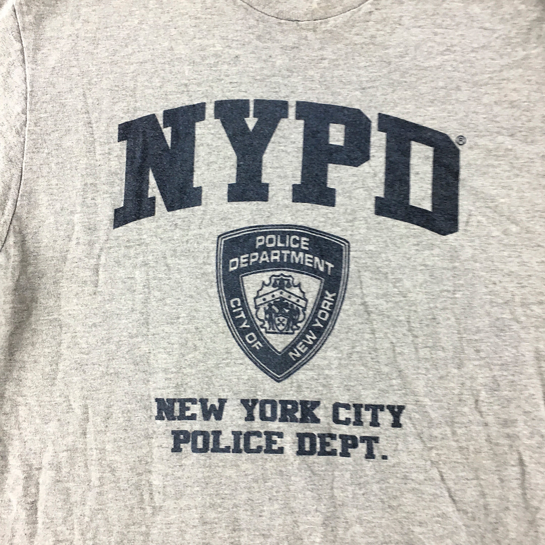 NYPD T-Shirt Adult Size S Grey Logo New York Police Dept. Short Sleeve Tee