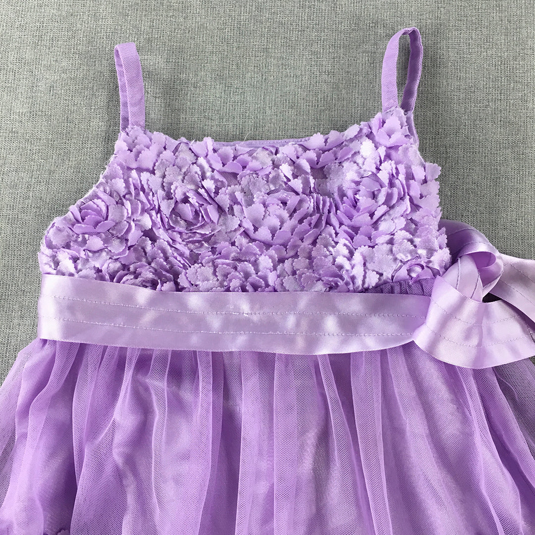 Bonnie Jean Kids Girls Dress Size 4 Toddler Lavender Purple Floral